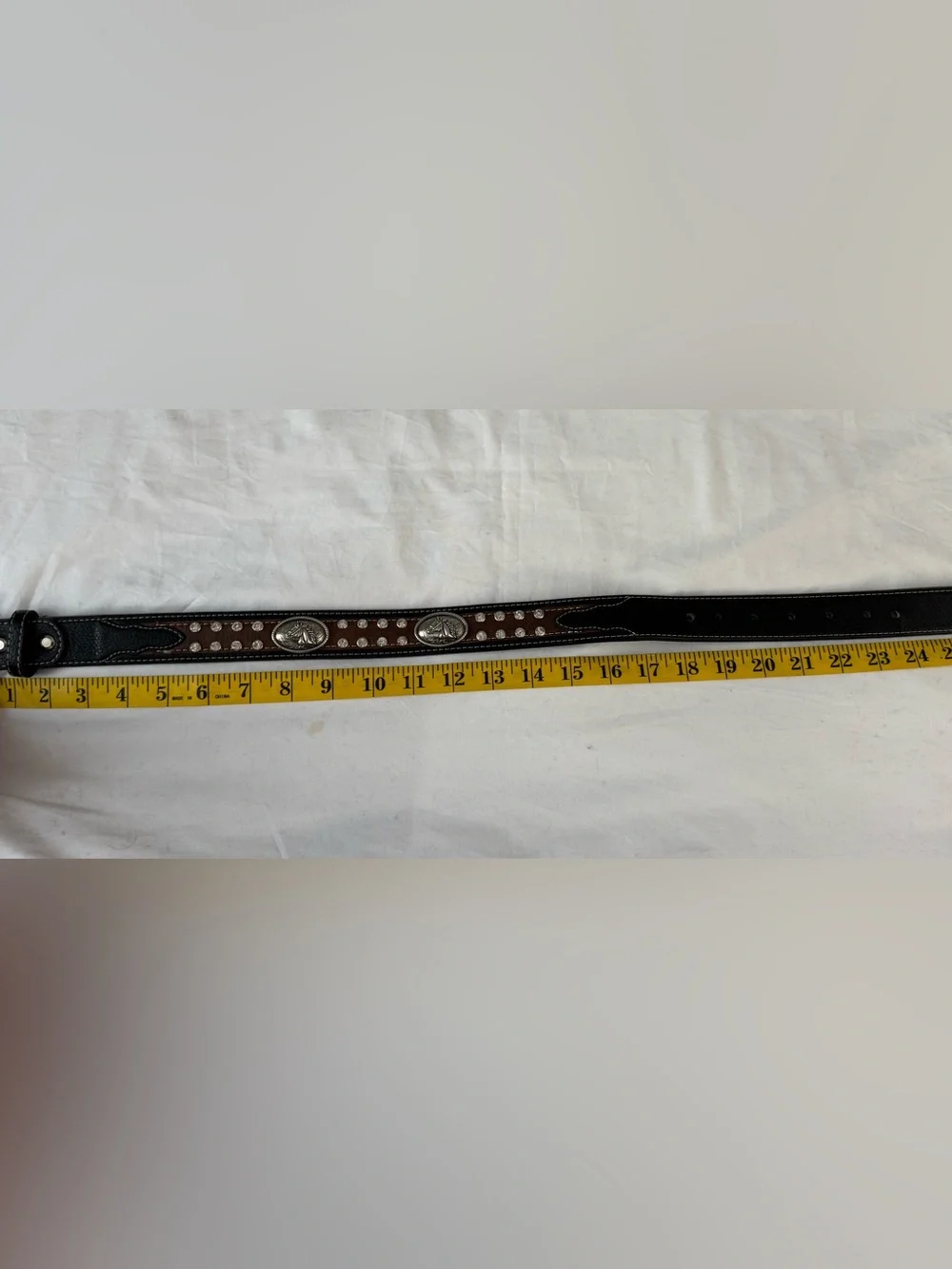 West Star Texas Kids GENUINE LEATHER BELT Brown & Black Western Round conches26”